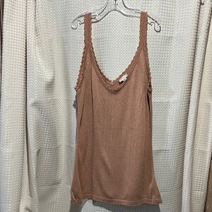 Hem & Thread Tan Lace Trim Camisole